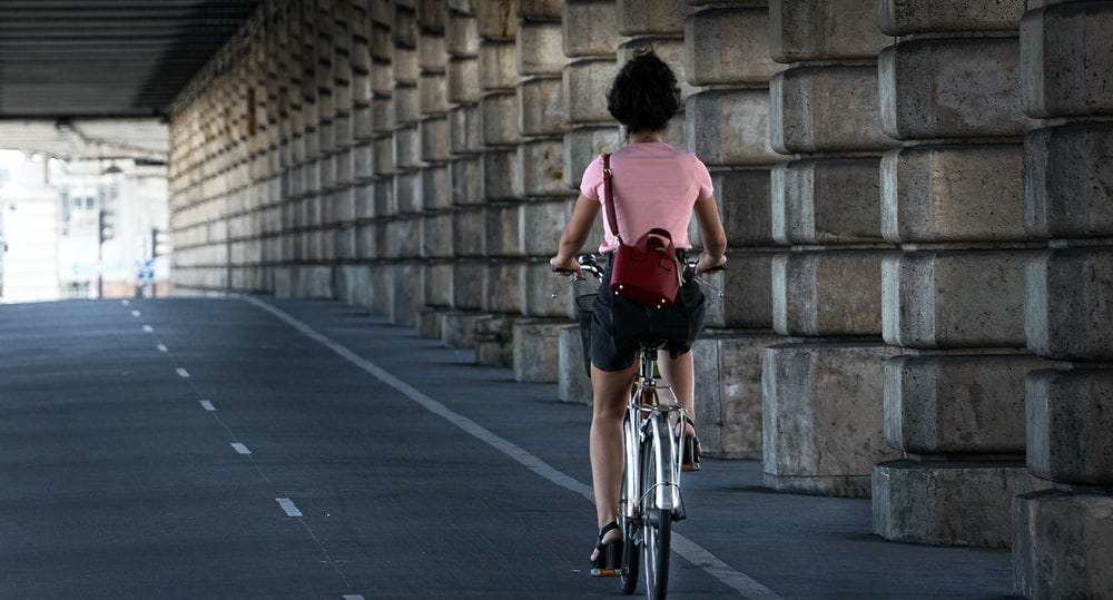 woman riding on bike