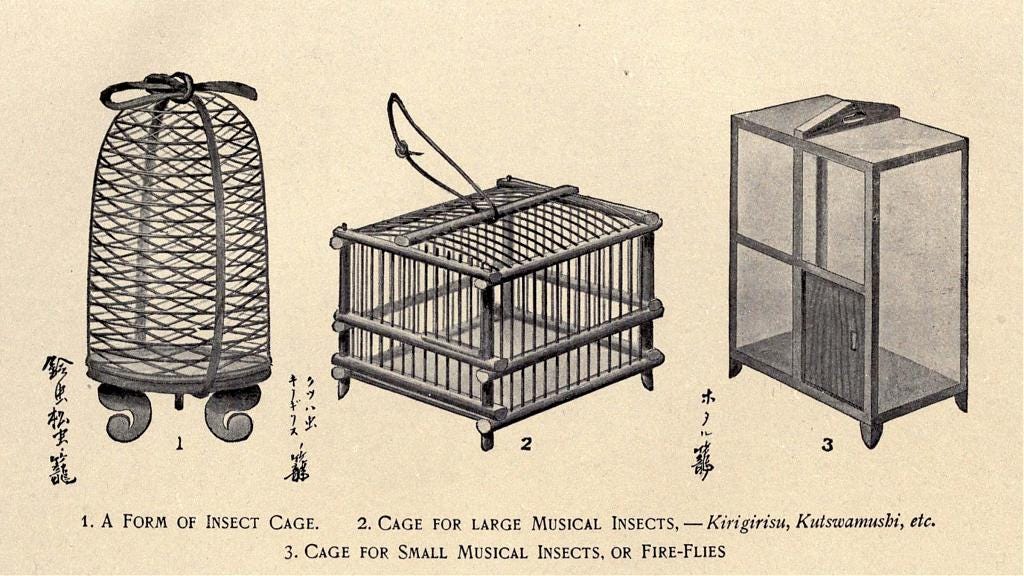 Japanese insect cages in the 19th century.