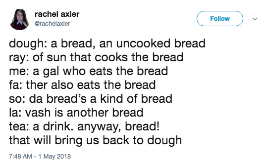 Funny tweet about bread