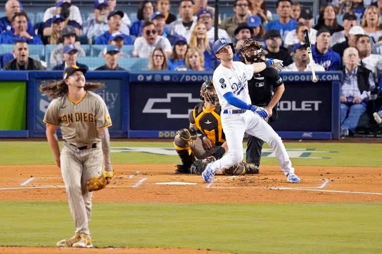 Turner, Dodgers start fast, hold off Padres in NLDS opener | The Seattle  Times