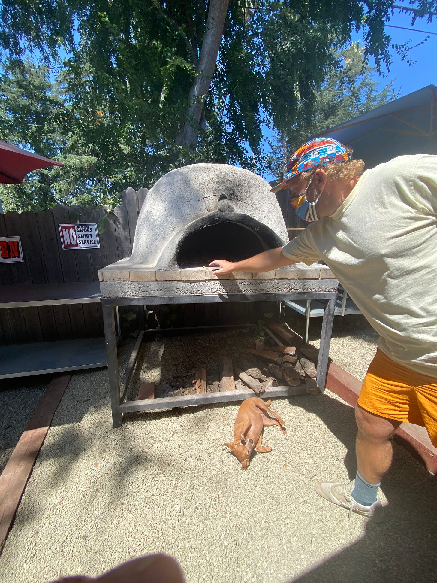 Kevin Hockin and his pizza oven