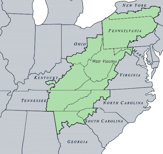 This is the Appalachian Regional Commission’s map of Appalachia