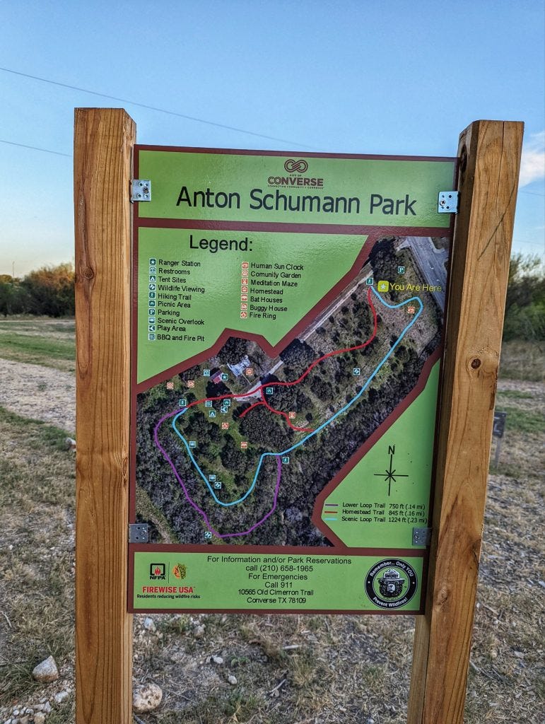Trail sign Anton Shumann Park