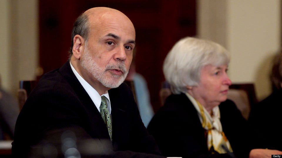 Image result for yellen bernanke