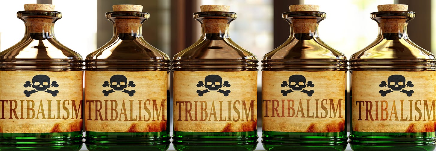Tribalism in poison-marked bottles