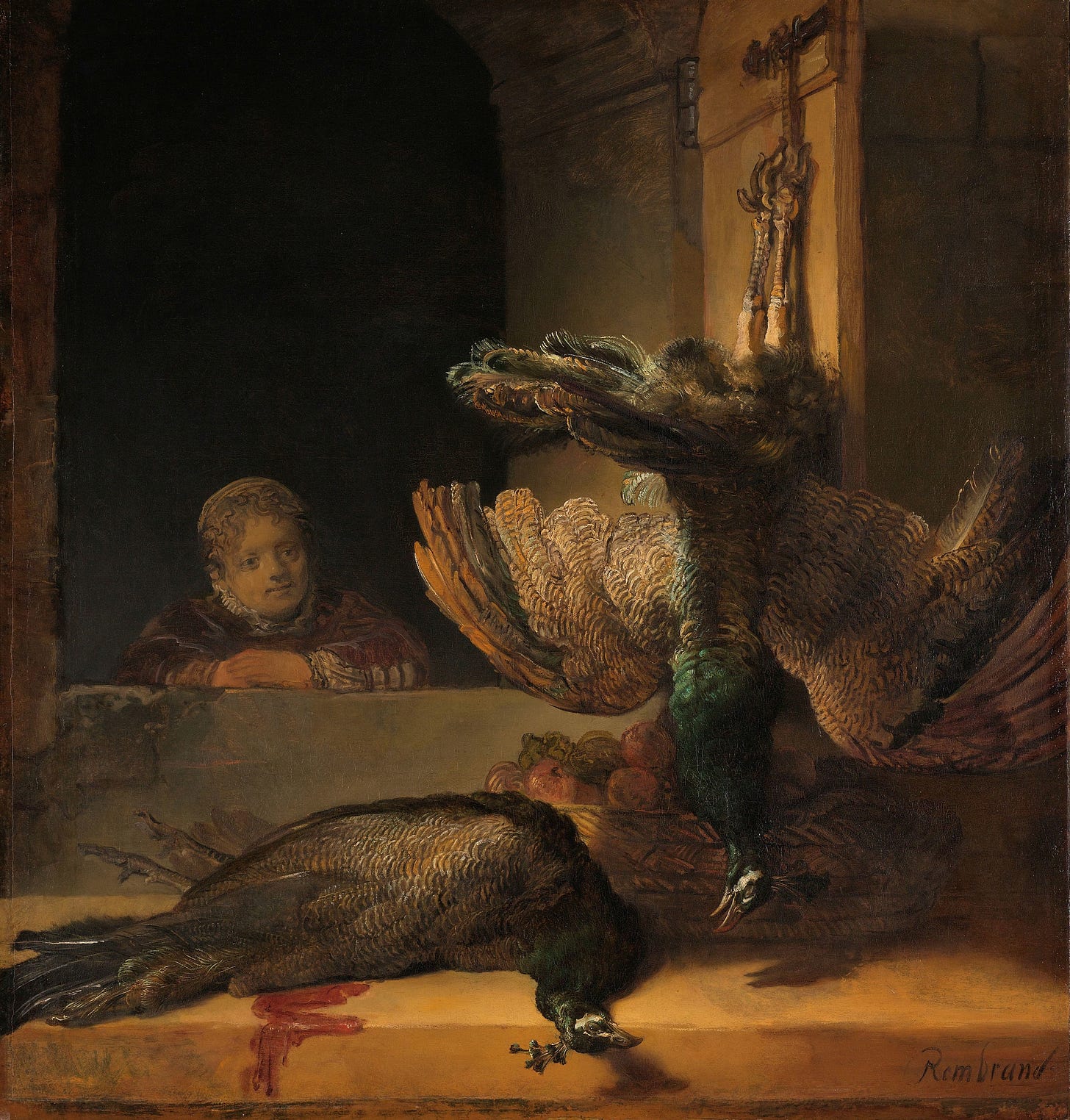 Still Life with Peacocks (c. 1639) by Rembrandt van Rijn
