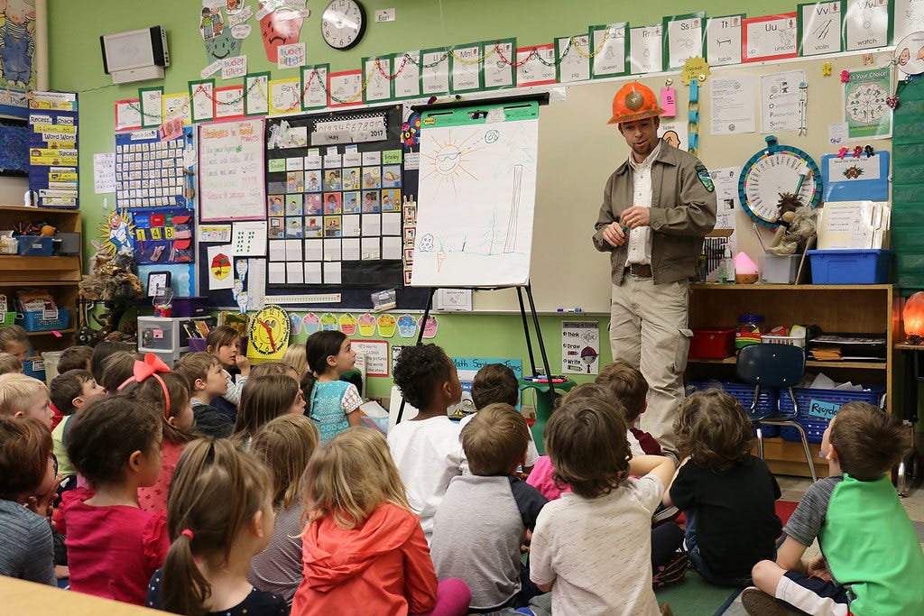 A forester goes to Buckman Elementary