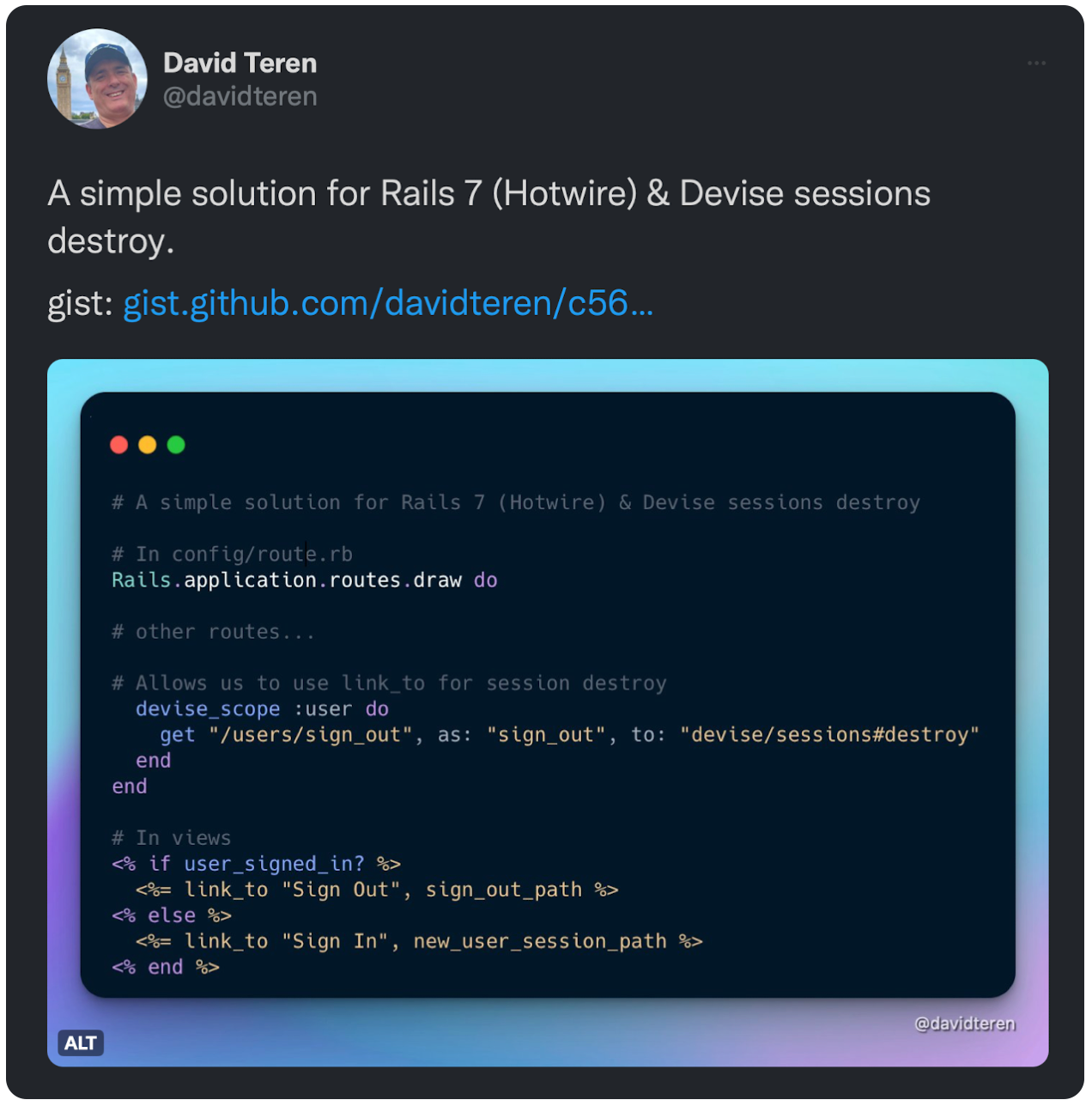 A simple solution for Rails 7 (Hotwire) &amp; Devise sessions destroy.