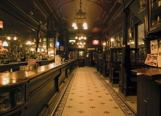Old Town Bar,NYC. Original interior of possibly the oldest bar in NYC. |  Speakeasy bar, Prohibition bar, Pub design