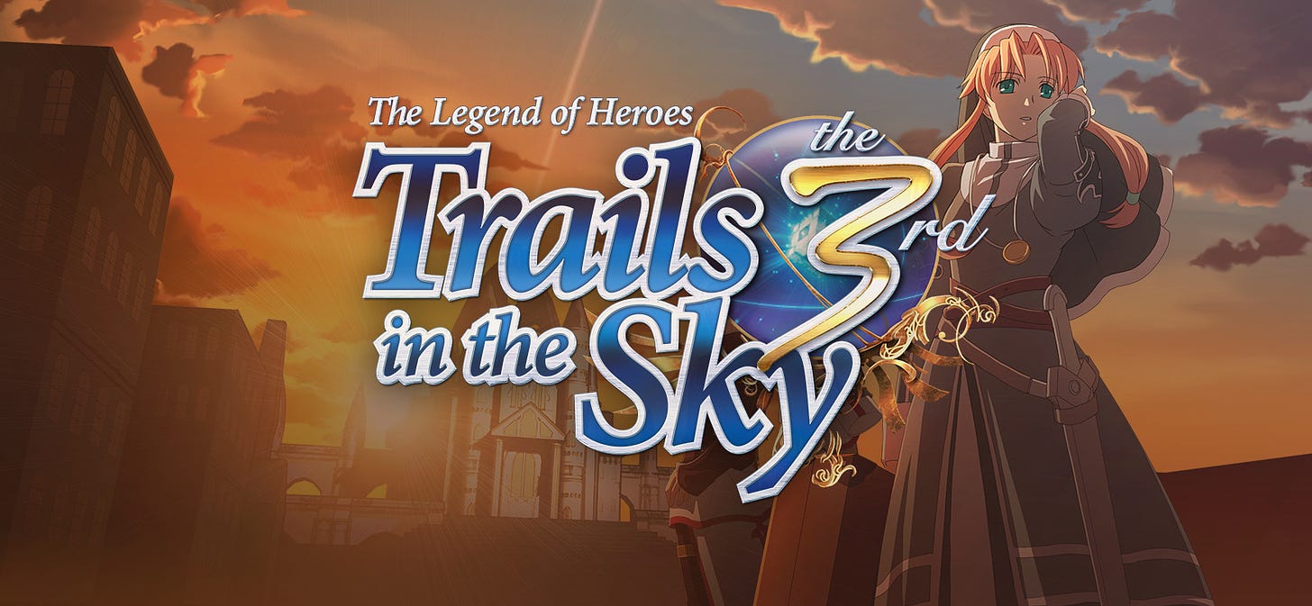 Promotional art for Trails in the Sky the 3rd, featuring the new character, a squire named Ries
