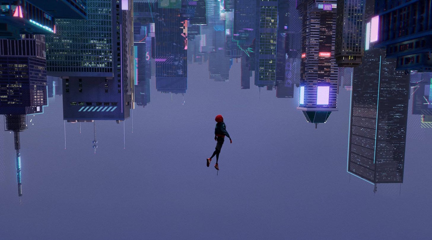 Spider-Man: Into The Spider-Verse | During Miles' leap of ...