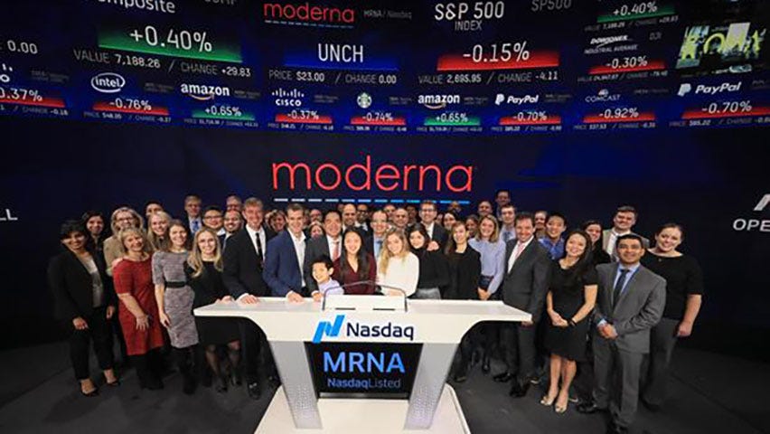 Moderna shares slide after record $604m US listing -