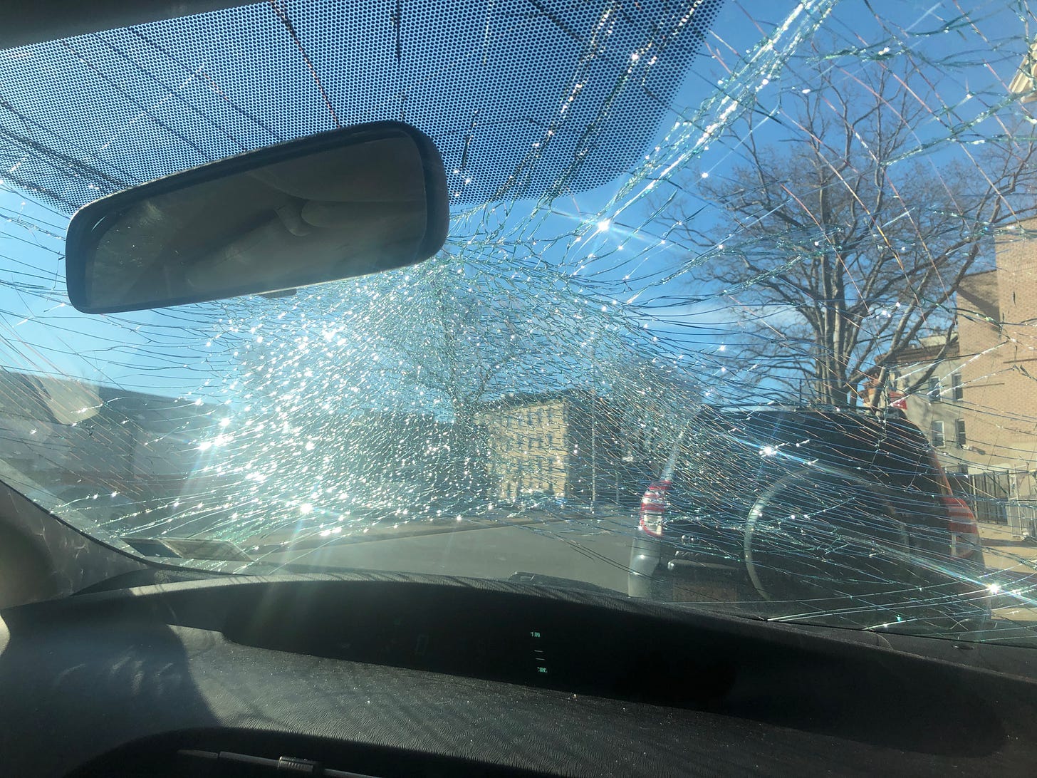 smashed windshield