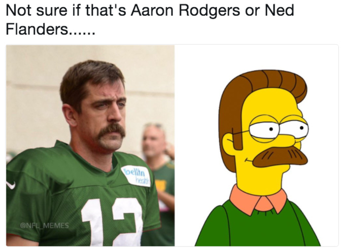 Aaron Rodgers' Mustache | Know Your Meme
