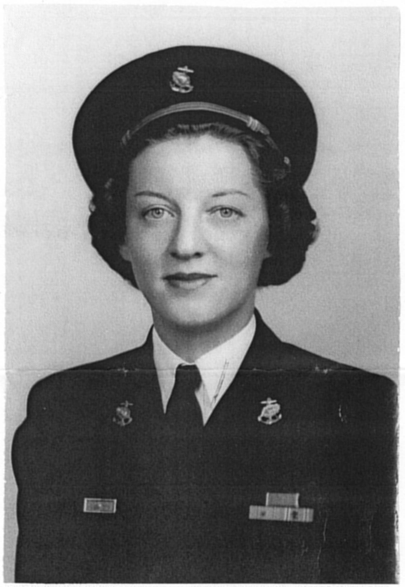 Headshot of a young Ann Bernatitus, in uniform