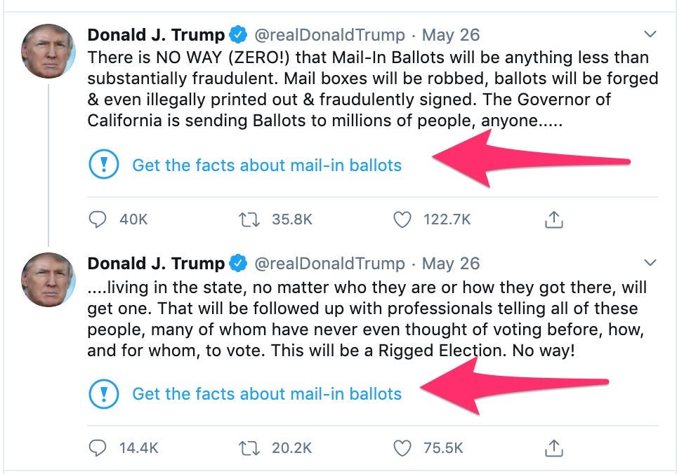 Twitter's first fact-check on Trump's voting tweets was misleading ...