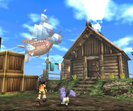 The Albatross from the view of Pirate Isle in Skies of Arcadia.