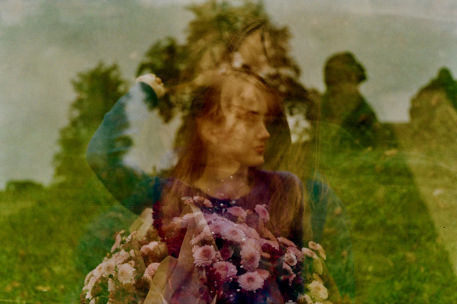 Multiple exposure woman