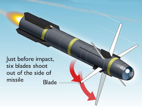 AGM-114 R9X Hellfire Blade Bomb