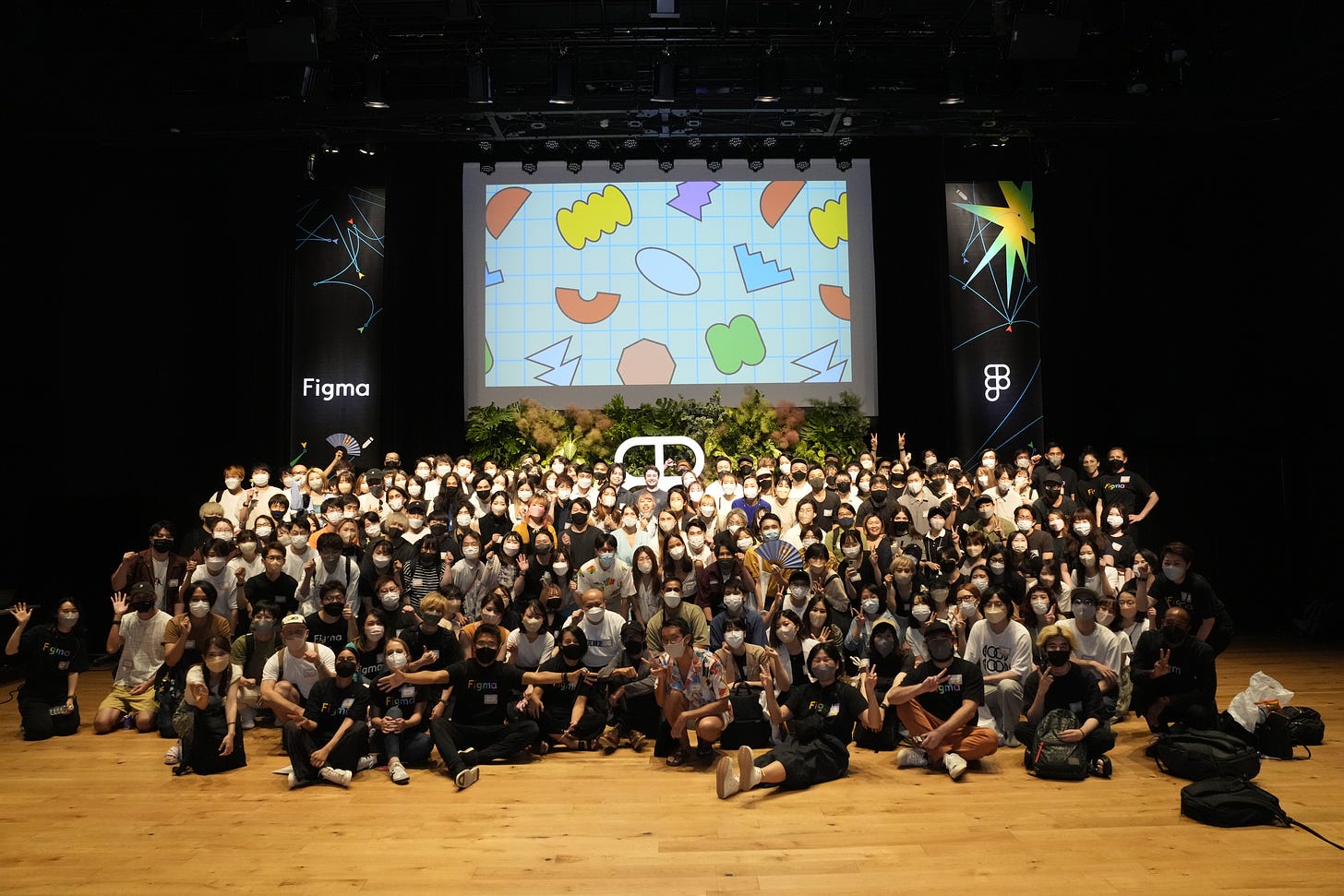 A group photo of everyone who attended the Figma Community event during the Figma Japan launch.