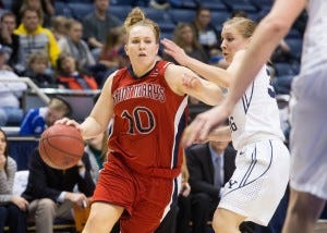 Gaze in action for the Gael's vs BYU - Courtesy Saint Mary's College Athletics