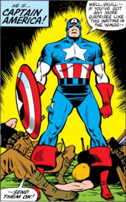 Captain America, standing tall