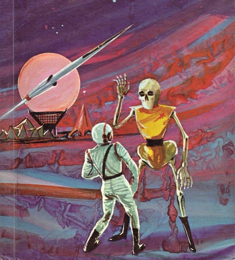 Roger Herrington’s 1970 cover art for Bone People, by Henry Bamman, William Odell, and Robert Whitehead, via @SFRuminations