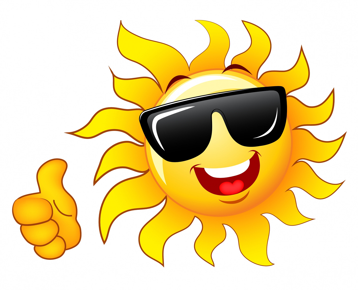 Image result for clip art sun with sunglasses