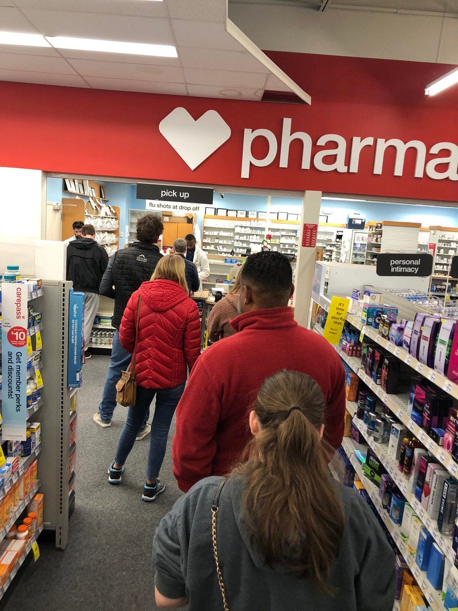 Mayor Pro Tem Julie Eiselt on Twitter: &quot;Hey ⁦@cvspharmacy⁩. Third trip to  this pharmacy and this is always the line. How about getting some more  help?? #SouthendClt… https://t.co/jSoCKrckQo&quot;