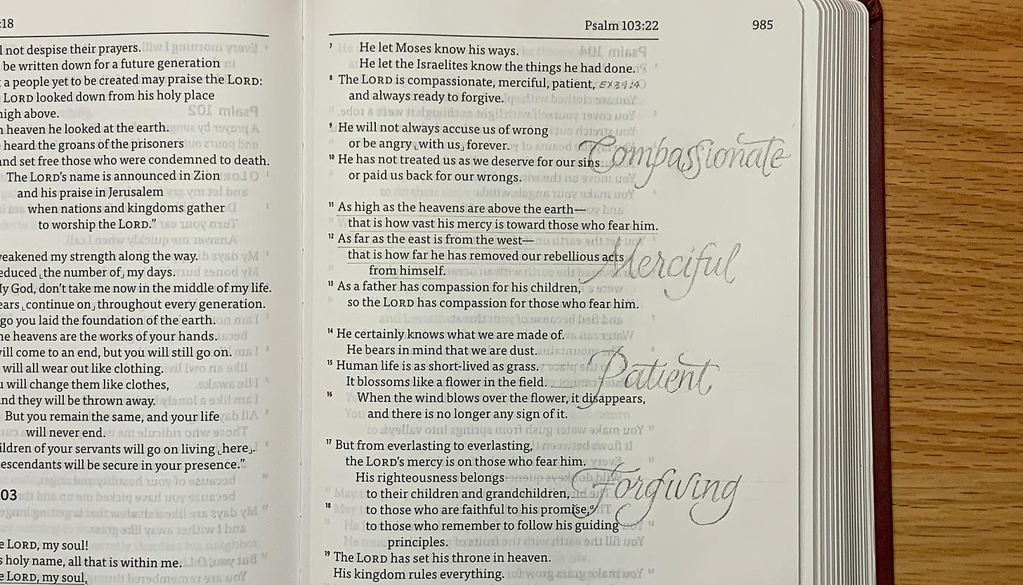 GOD'S WORD Bible Journaling Psalm 103