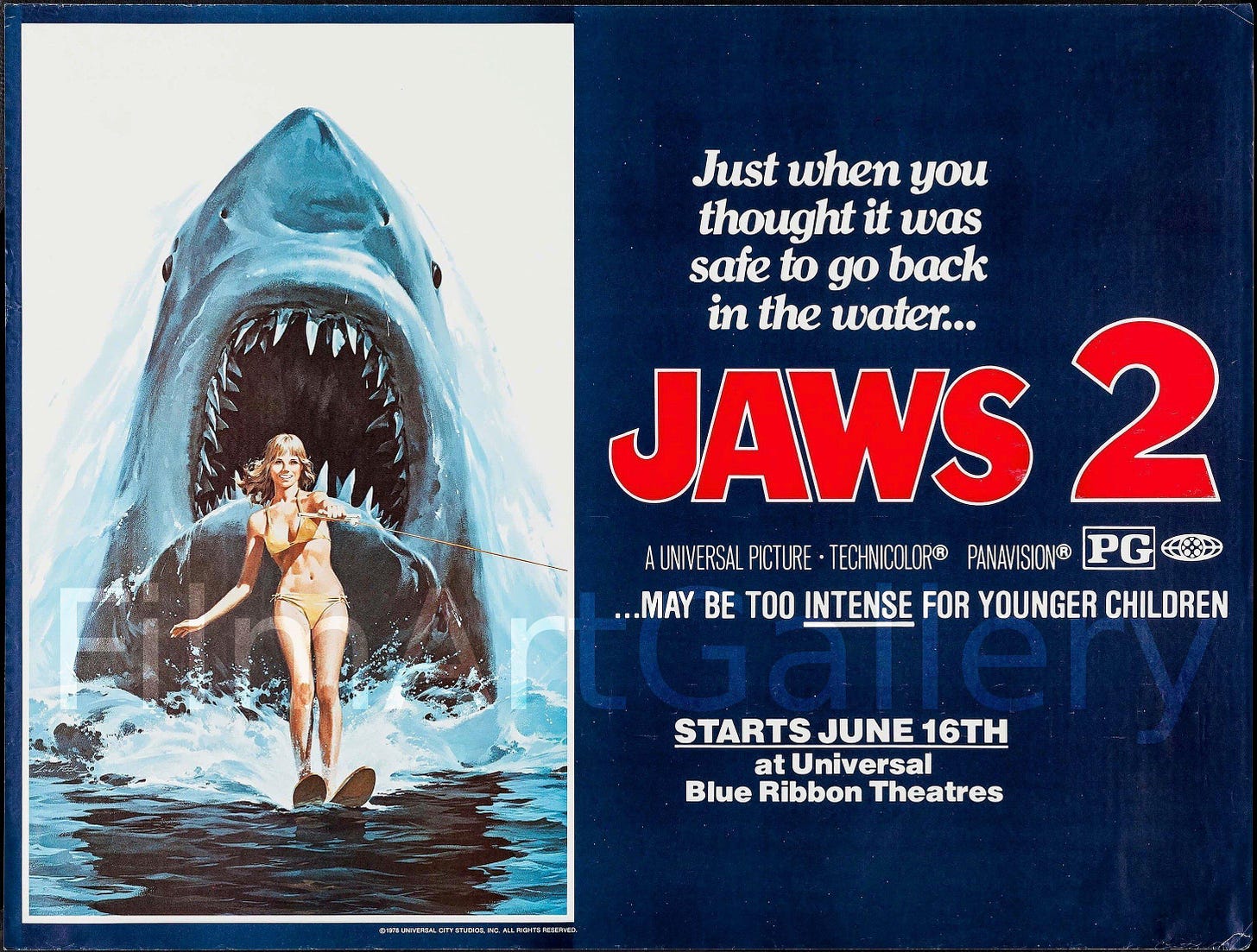 Jaws 2 Movie Poster | Subway 2 sheet (45x59) Original Vintage Movie Poster  | 8124