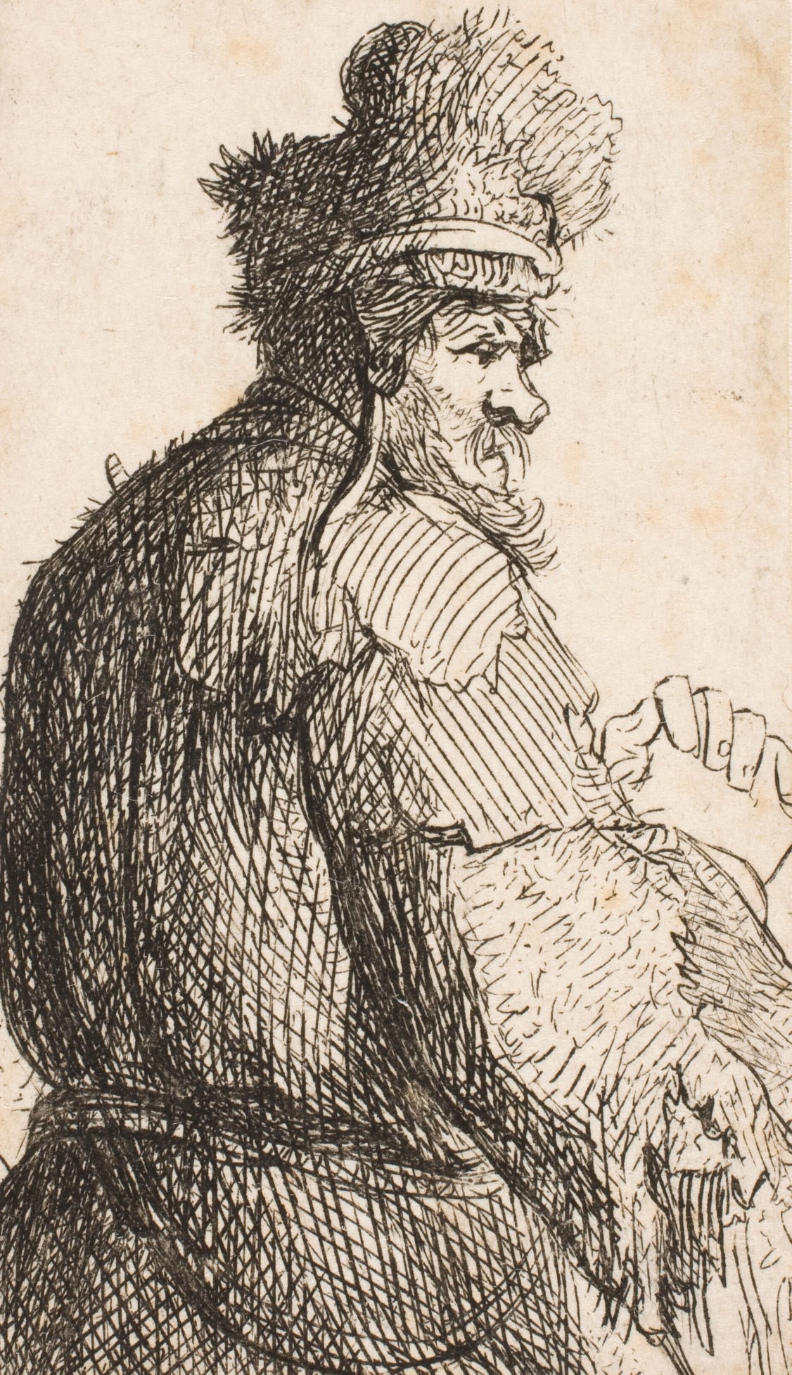 Old man seen from behind; profile to right; half figure (1629 – 1632) by Rembrandt van Rijn