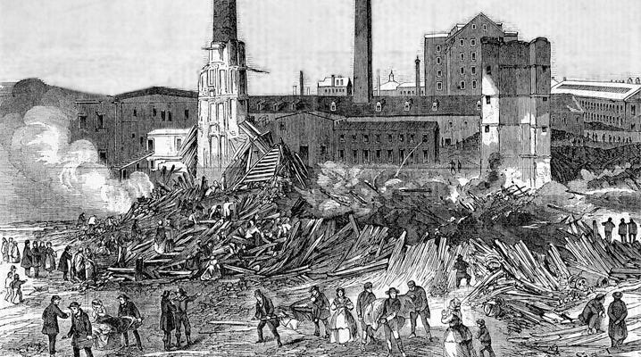 Pemberton Mill in Lawrence collapses and burns, killing workers; January  10, 1860 – Historic Ipswich