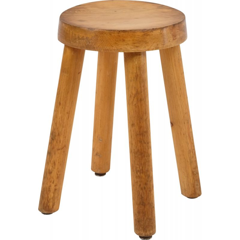 Vintage pine four-legged stool by Charlotte Perriand for the Méribel ski  resort 1960s - Design Market