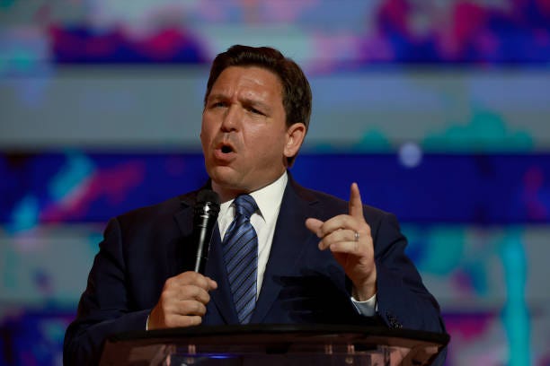 Florida Gov. Ron DeSantis speaks during the Turning Point USA Student Action Summit held at the Tampa Convention Center on July 22, 2022 in Tampa,...