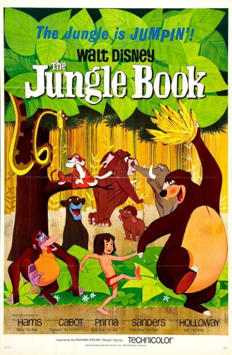 Original theatrical release poster for Walt Disney's The Jungle Book