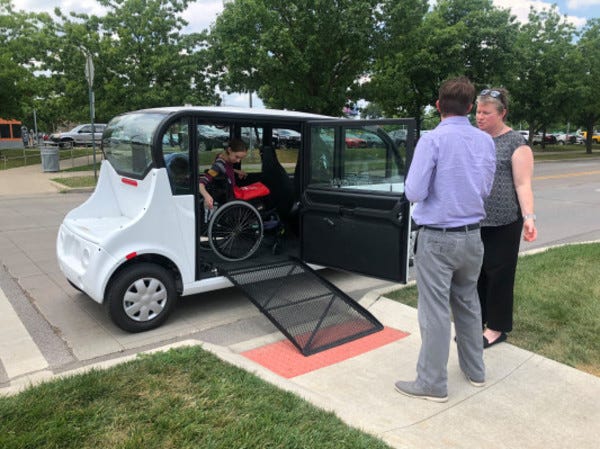 May Mobility reveals prototype of a wheelchair-accessible autonomous vehicle