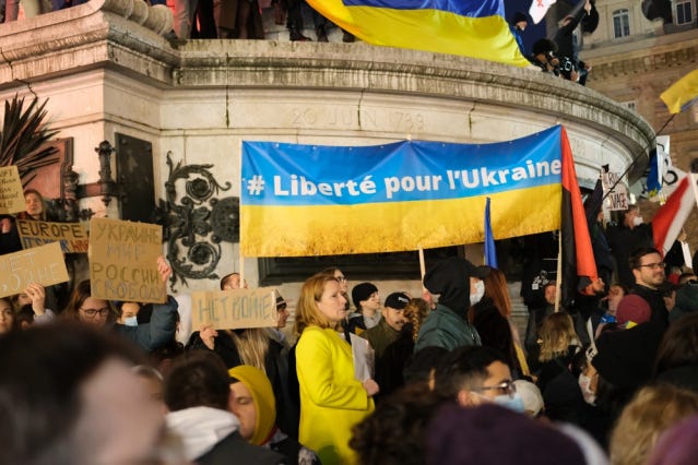 In pictures: 41,000 people across France protest against Ukraine war