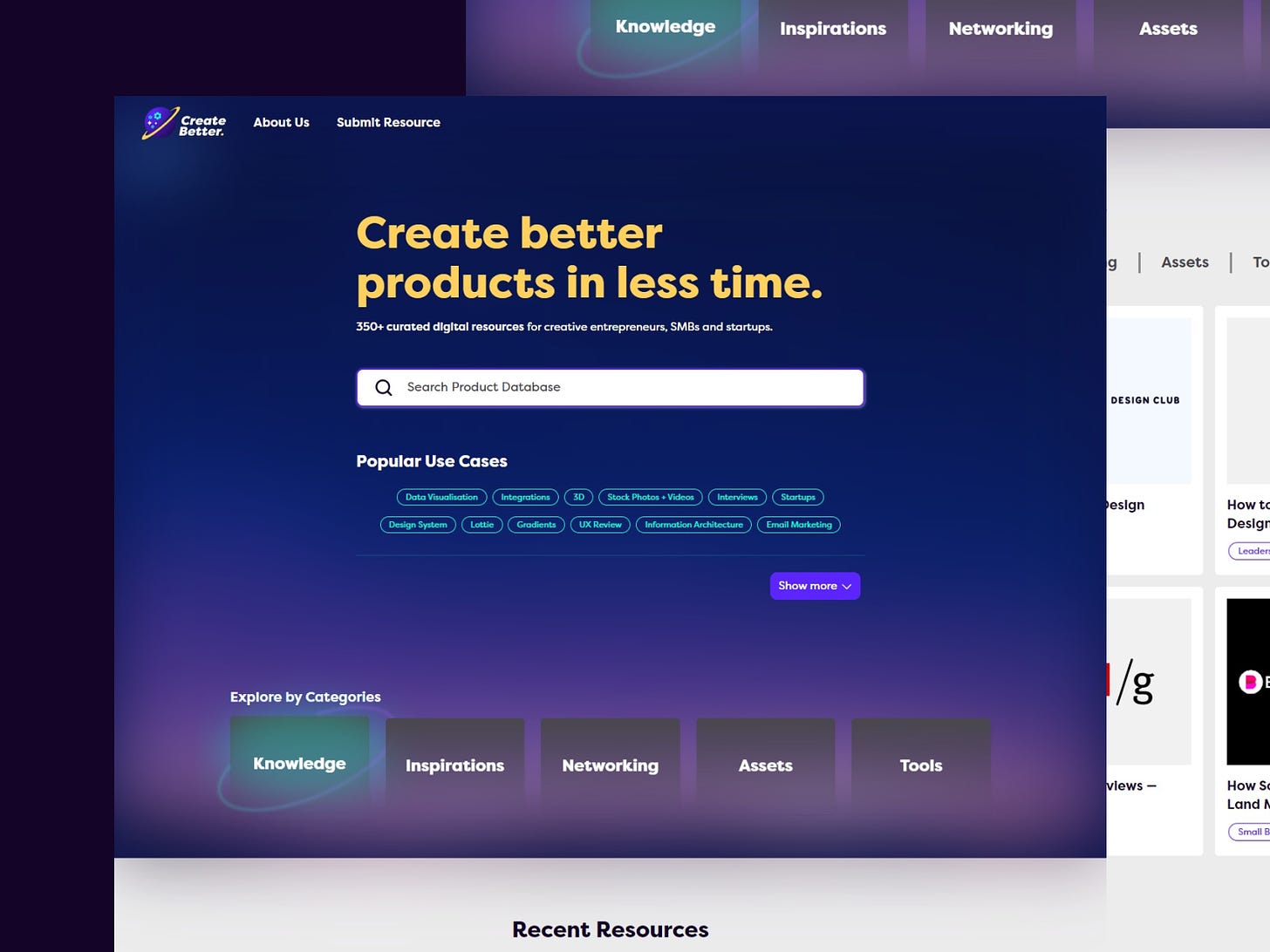 Screenshot of the work-in-progress CreateBetter.xyz website.