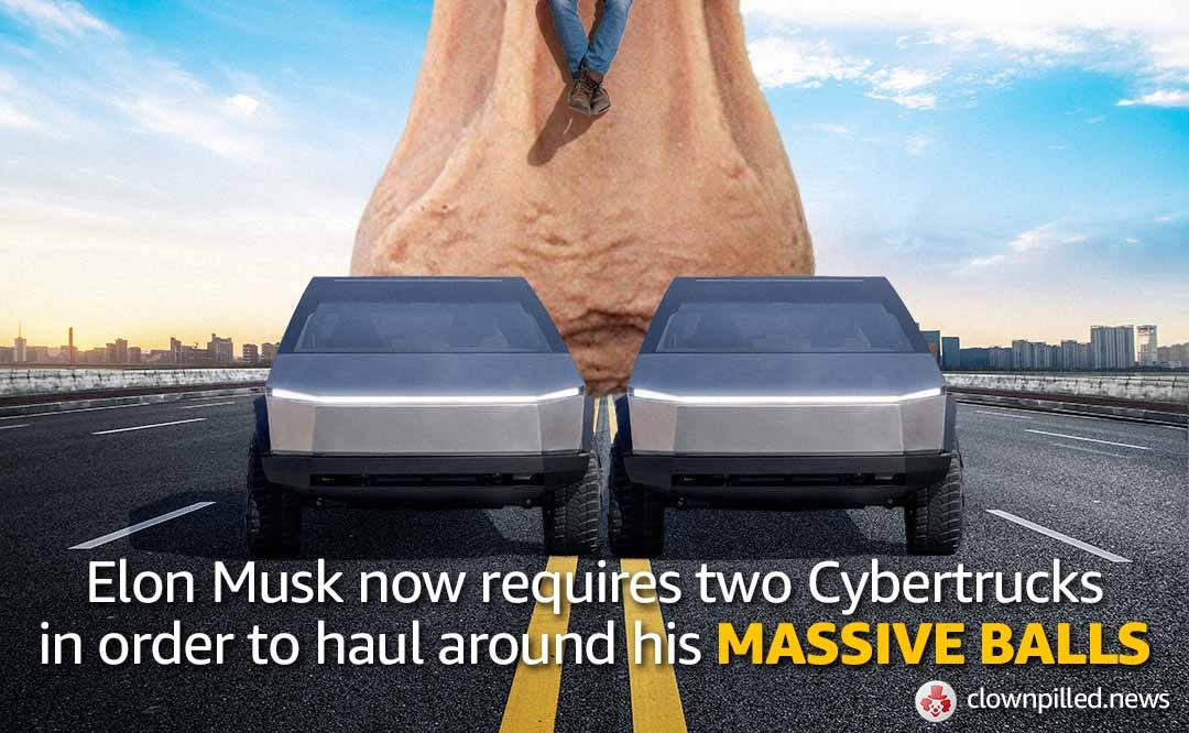Elon Musk Now Requires Two Cyber Trucks In Order To Haul Around His Massive Balls