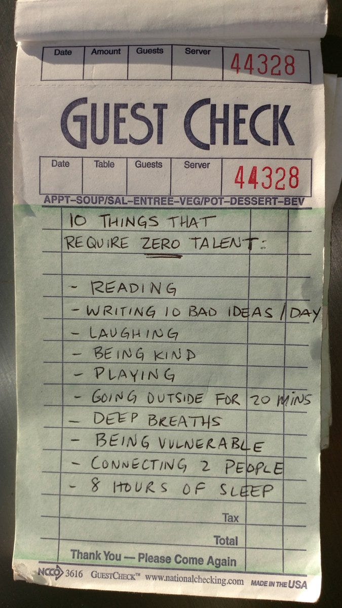 James Altucher on Twitter: "10 things you can do every day with ZERO  talent… "