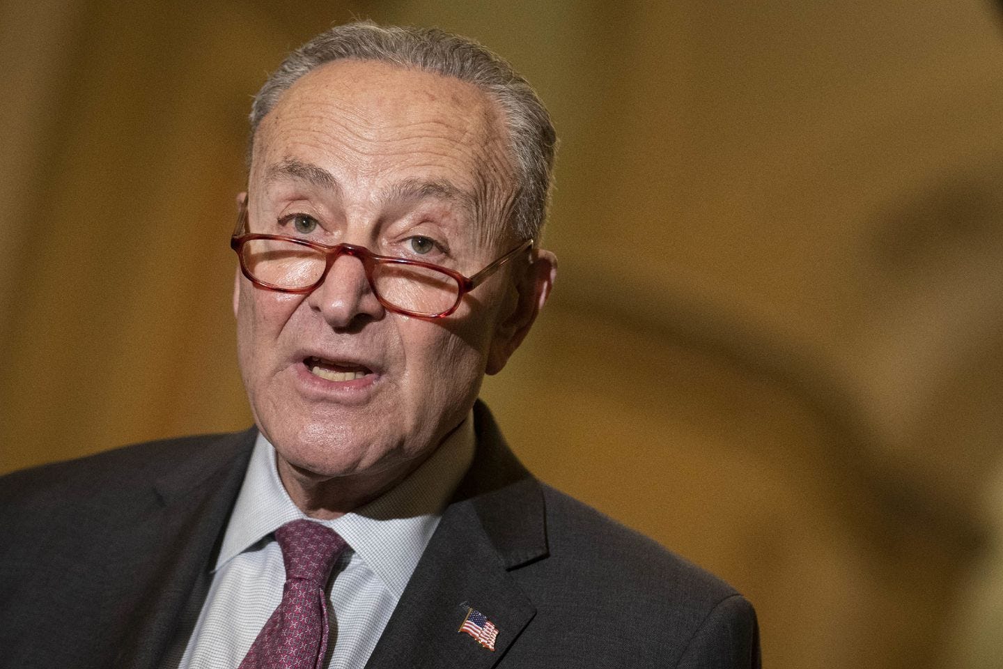 Senate majority leader Chuck Schumer spoke during news conference at the Capitol in Washington on Dec. 14.