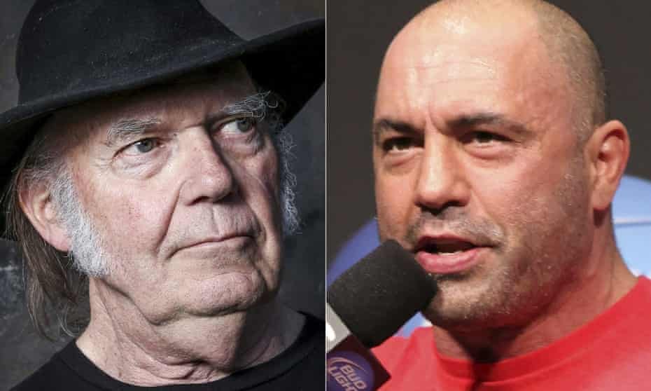 Spotify removes Neil Young music in feud over Joe Rogan&#39;s false Covid  claims | Spotify | The Guardian