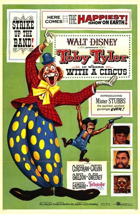 Original theatrical release poster for Walt Disney's Toby Tyler