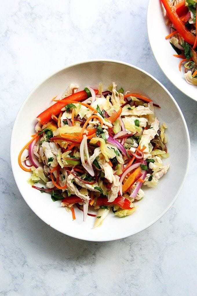 Thai inspired chicken and cabbage salad.