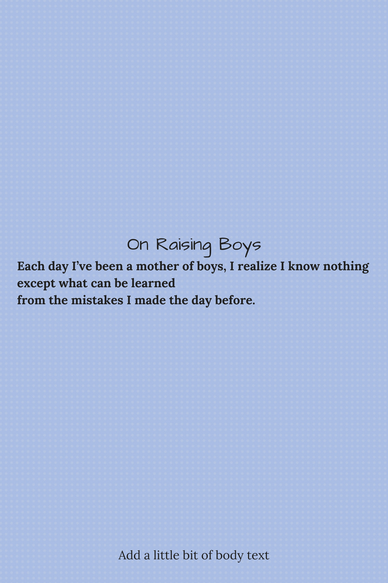 On Raising Boys