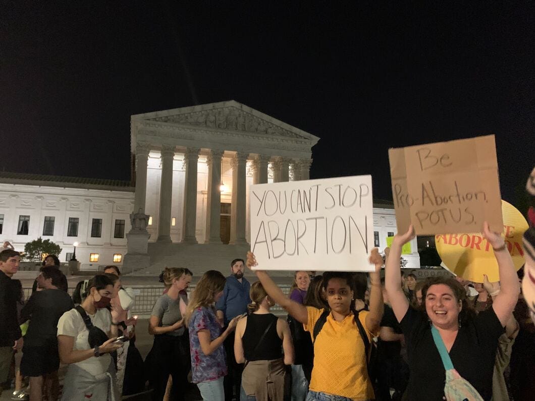 Hundreds protest in front of Supreme Court amid leaked draft abortion  decision | Washington Examiner