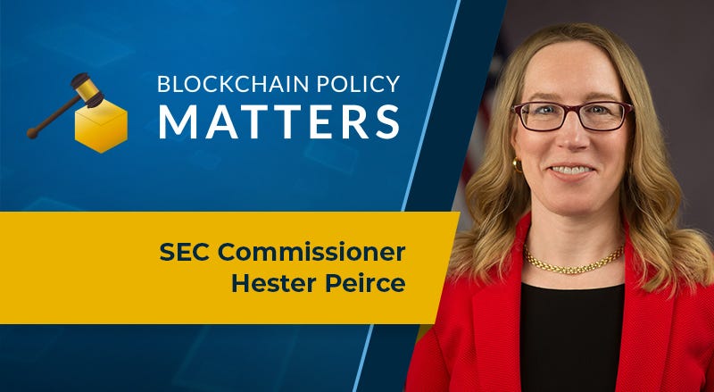 Blockchain Policy Matters: Hester Peirce, comisaria de la SEC - Bitcoin  Association