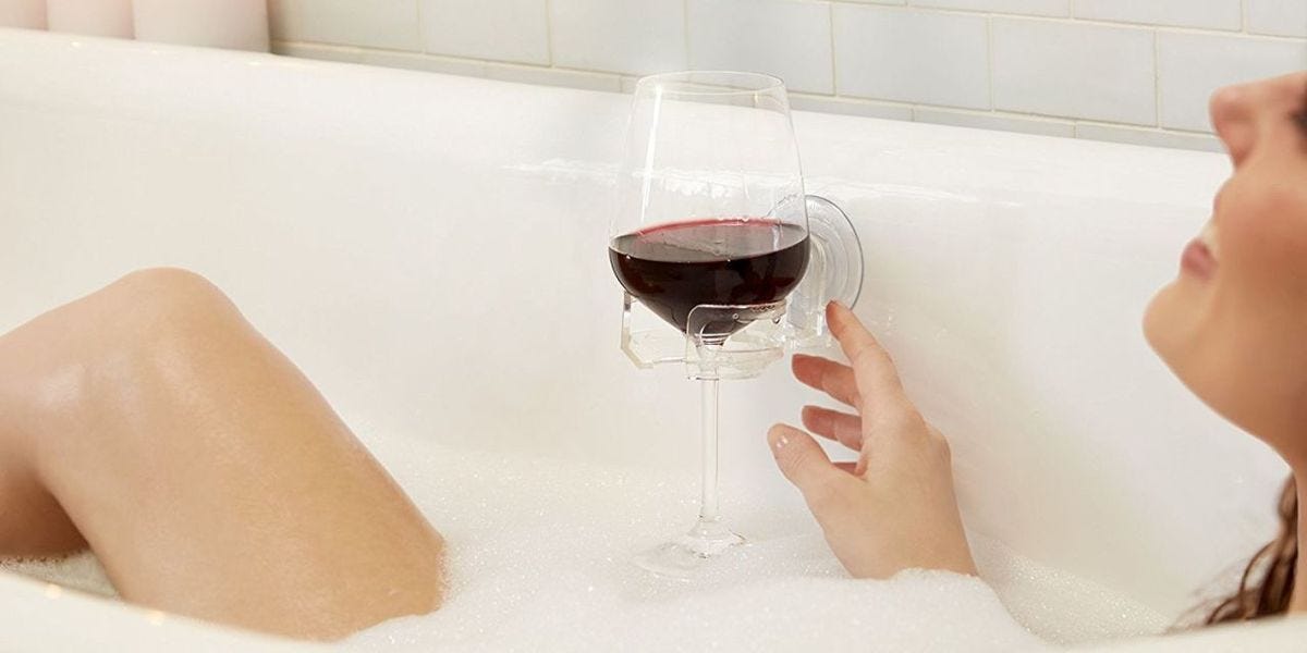 SipCaddy Lets You Drink Wine In The Shower - Shower Wine Glass Holder -  Delish.com