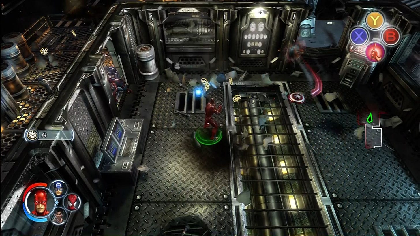 Marvel Ultimate Alliance Xbox 360 Collect coins to spend on character upgrades.